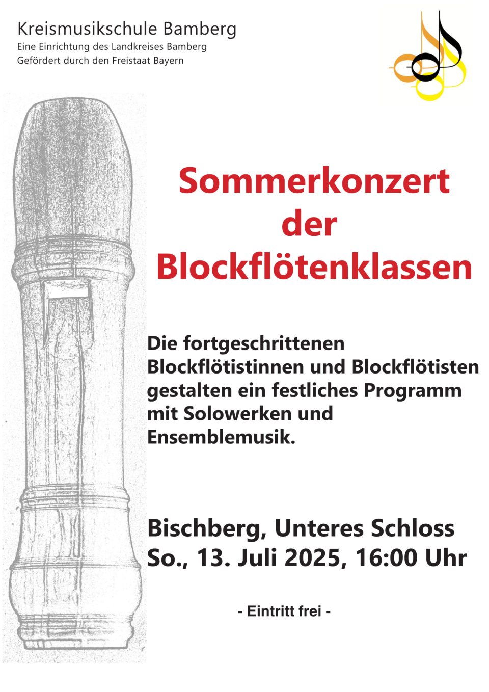 2025-07-13 Blockflötenkonzert Plakat